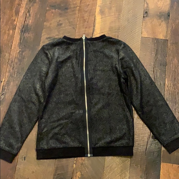 Girls Mia black sparkle sweatshirt - Picture 3 of 4